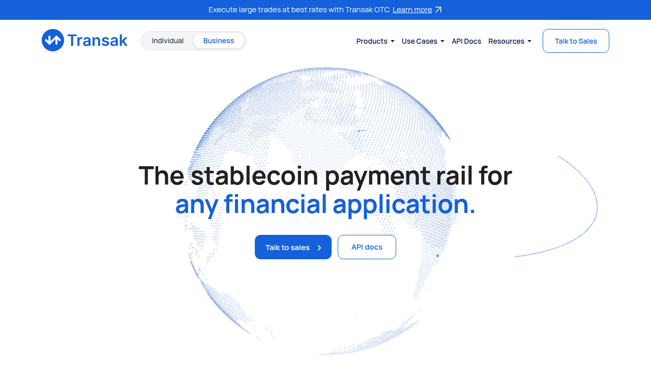 Transak homepage screenshot
