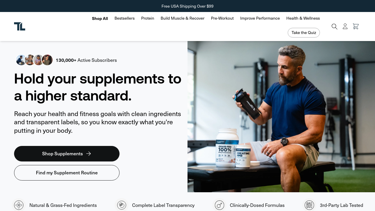 Transparent Labs homepage screenshot