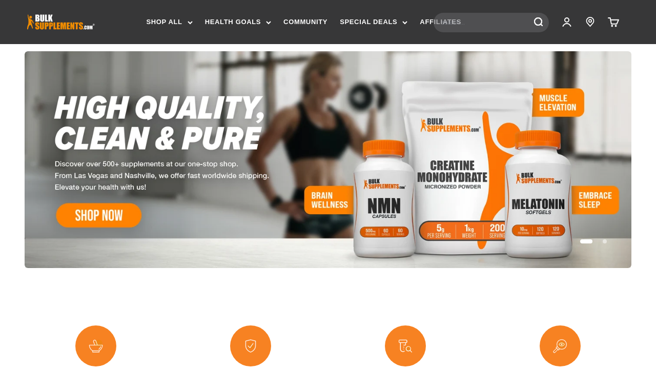BulkSupplements homepage screenshot