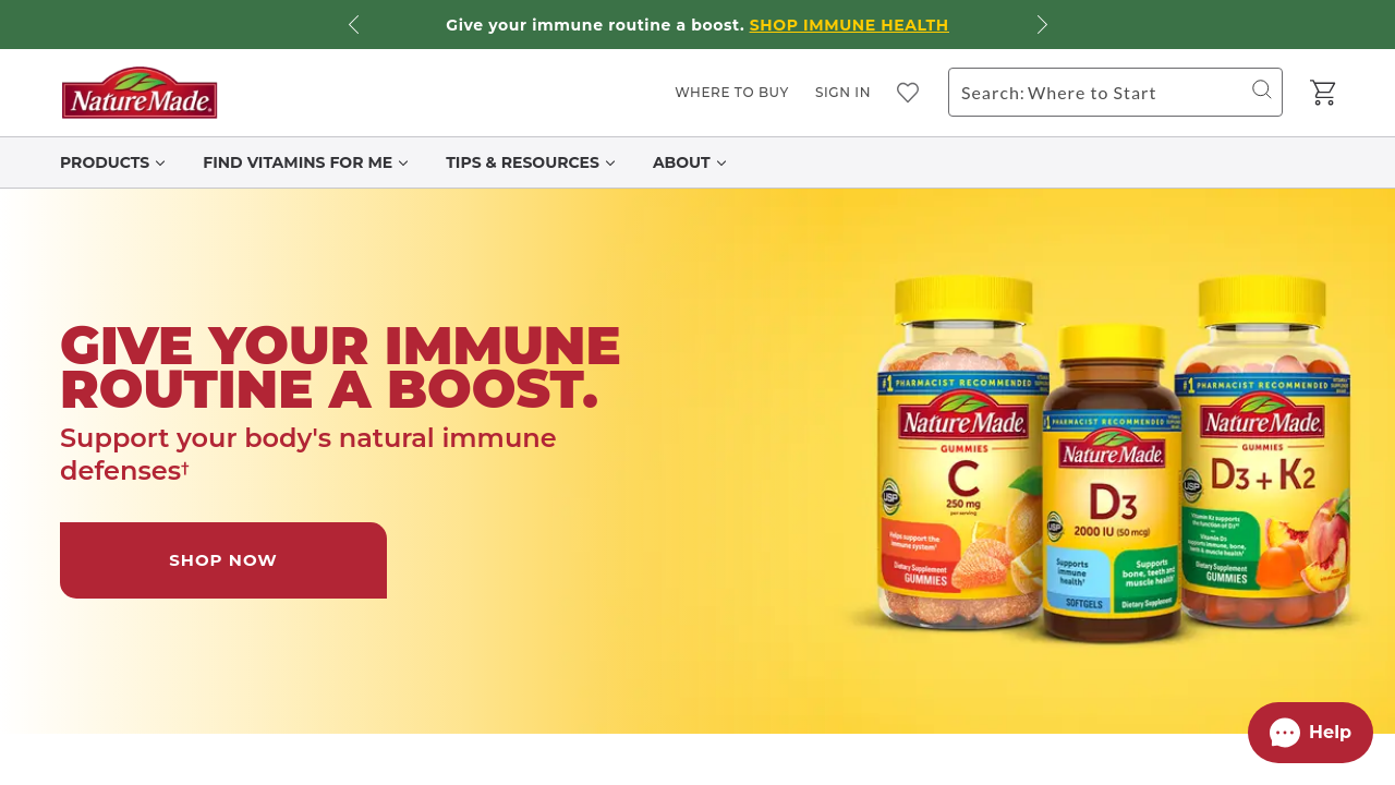 Nature Made homepage screenshot