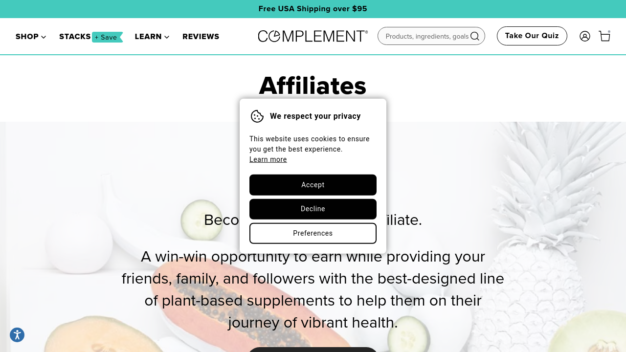 Complement product page screenshot