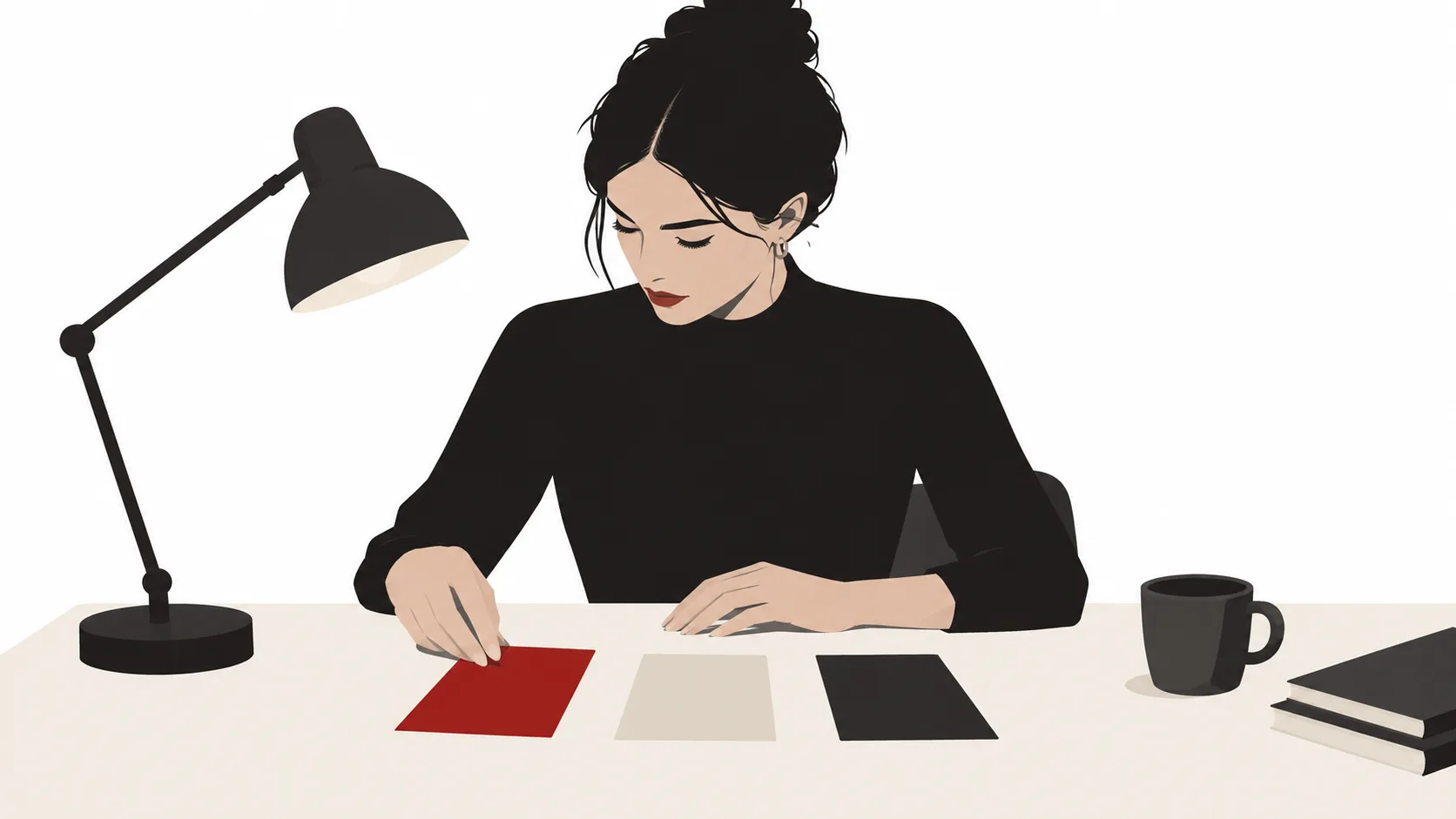 Three career options laid out on a desk for side-by-side scoring