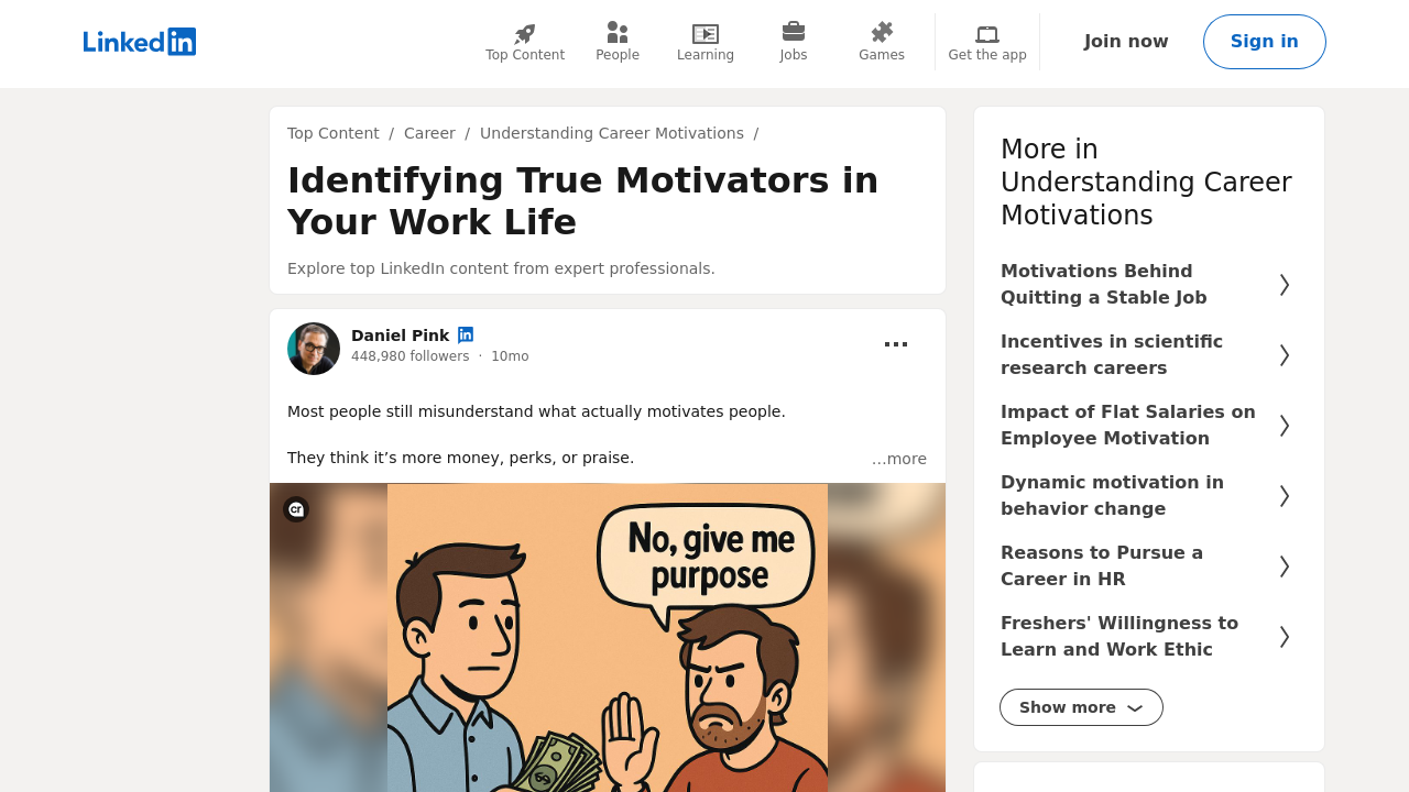 Screenshot einer LinkedIn-Seite