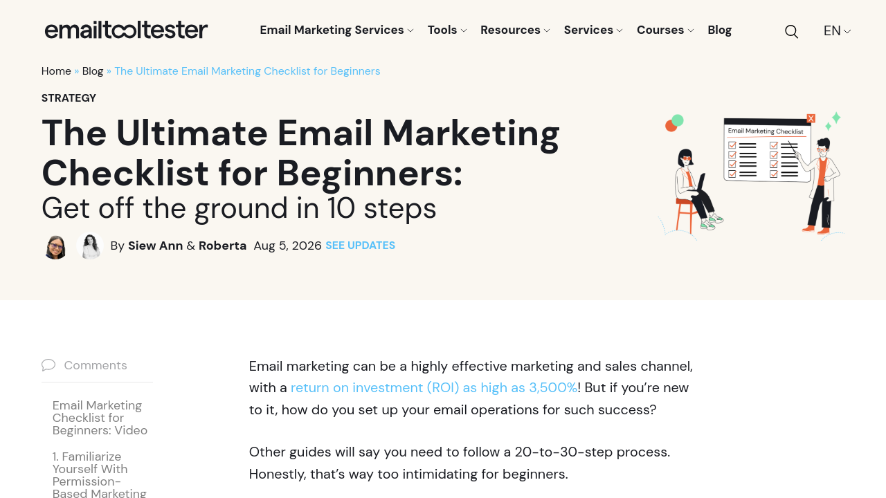 emailtooltester.com page screenshot