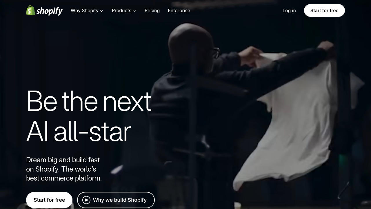 Shopify homepage screenshot