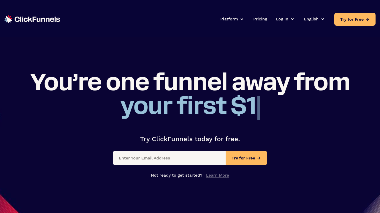 ClickFunnels homepage screenshot
