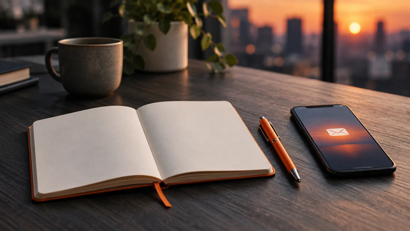 Notebook and phone representing building an email list beyond Amazon affiliate sales
