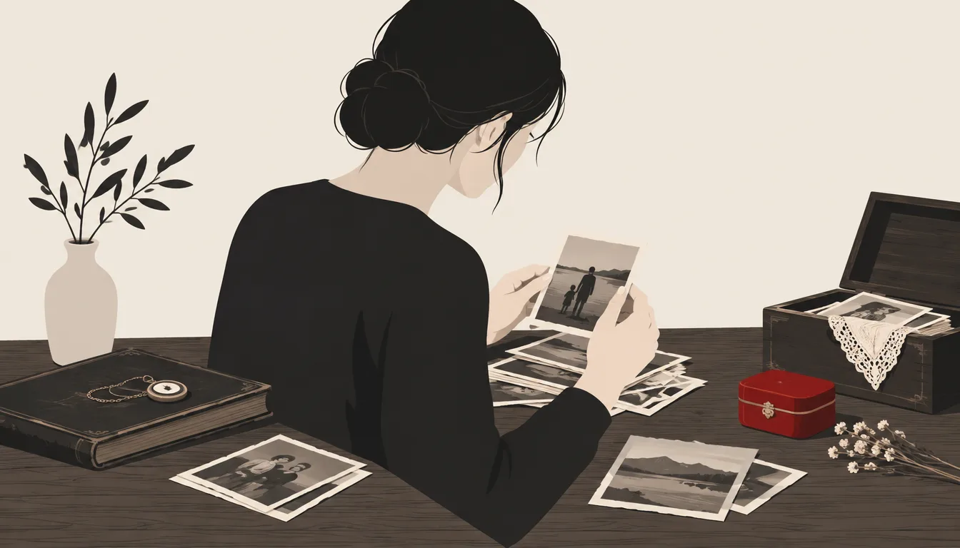 Souvenirs de famille sur une table