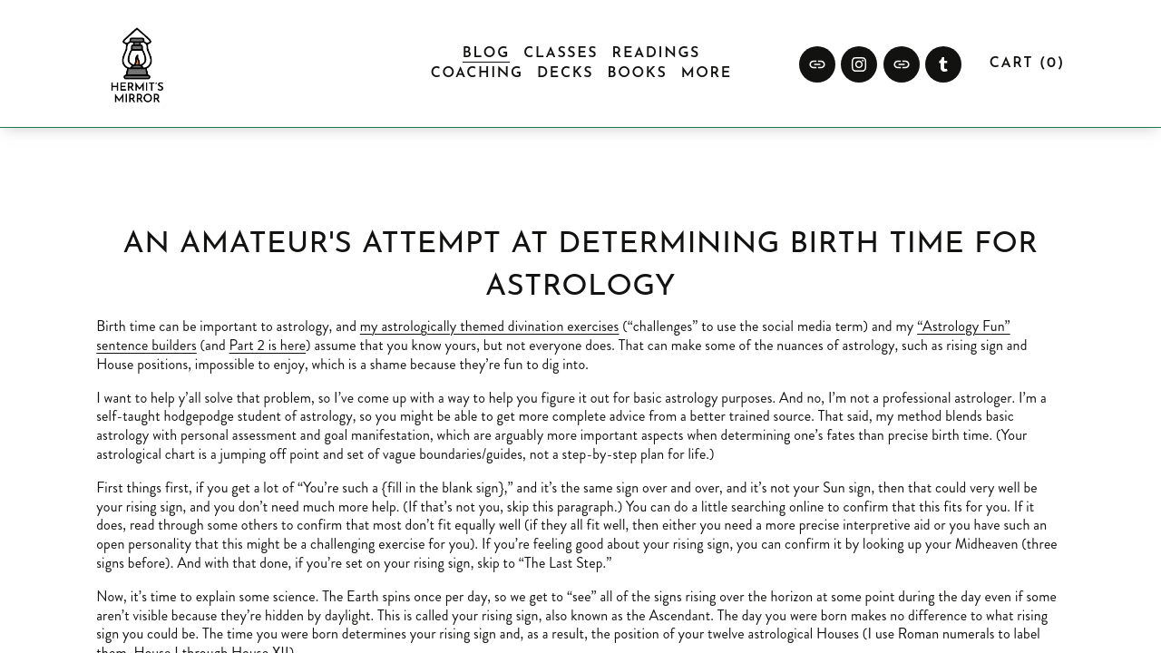 Capture d’un article de Hermit’s Mirror