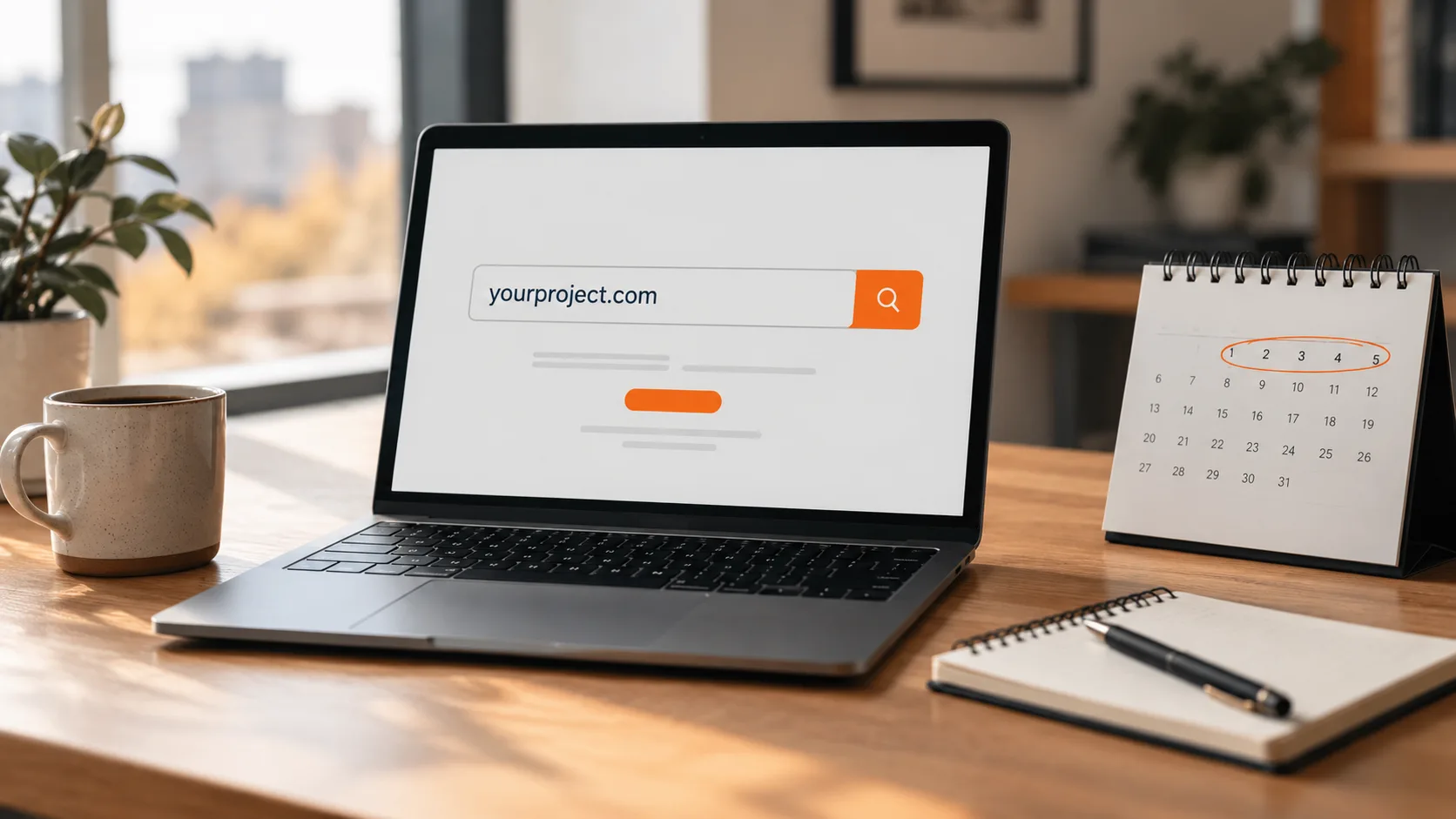 Setting up an affiliate marketing business with a domain registration and project timeline