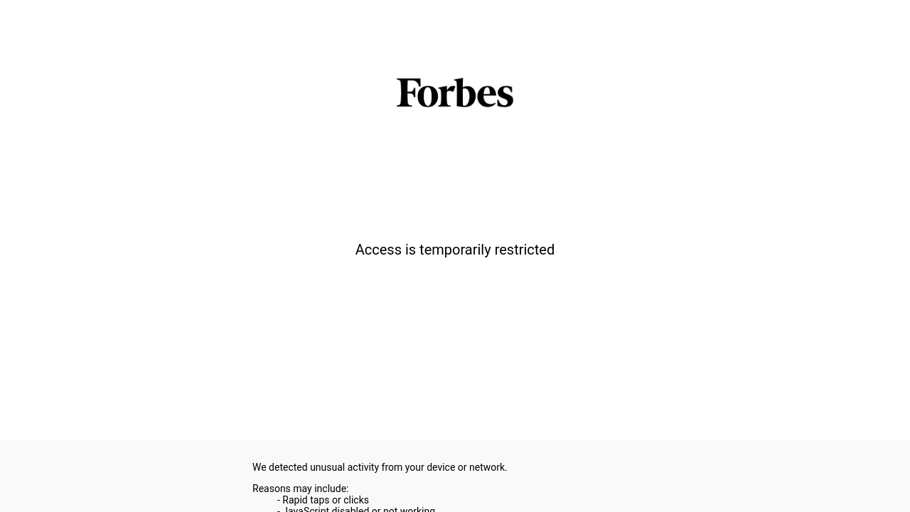 Screenshot eines Forbes-Artikels