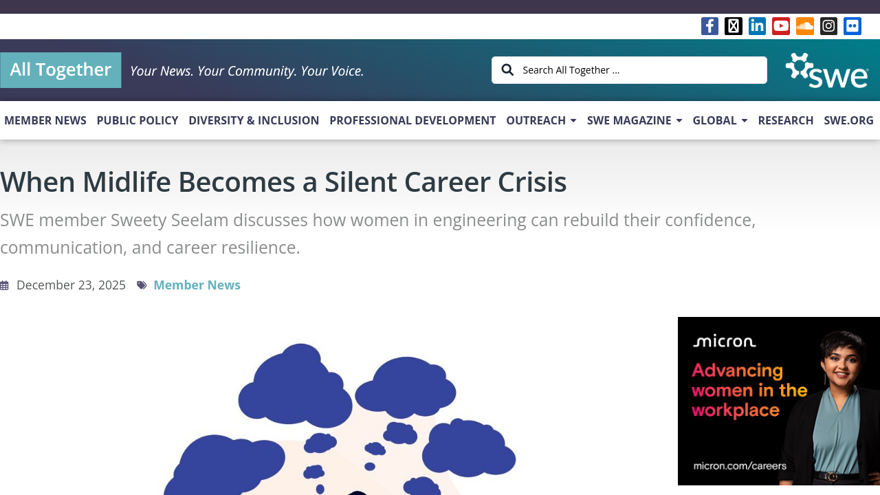Screenshot eines Artikels der Society of Women Engineers