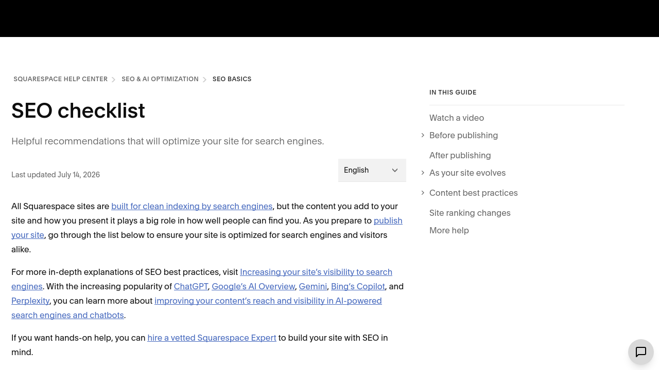 support.squarespace.com page screenshot