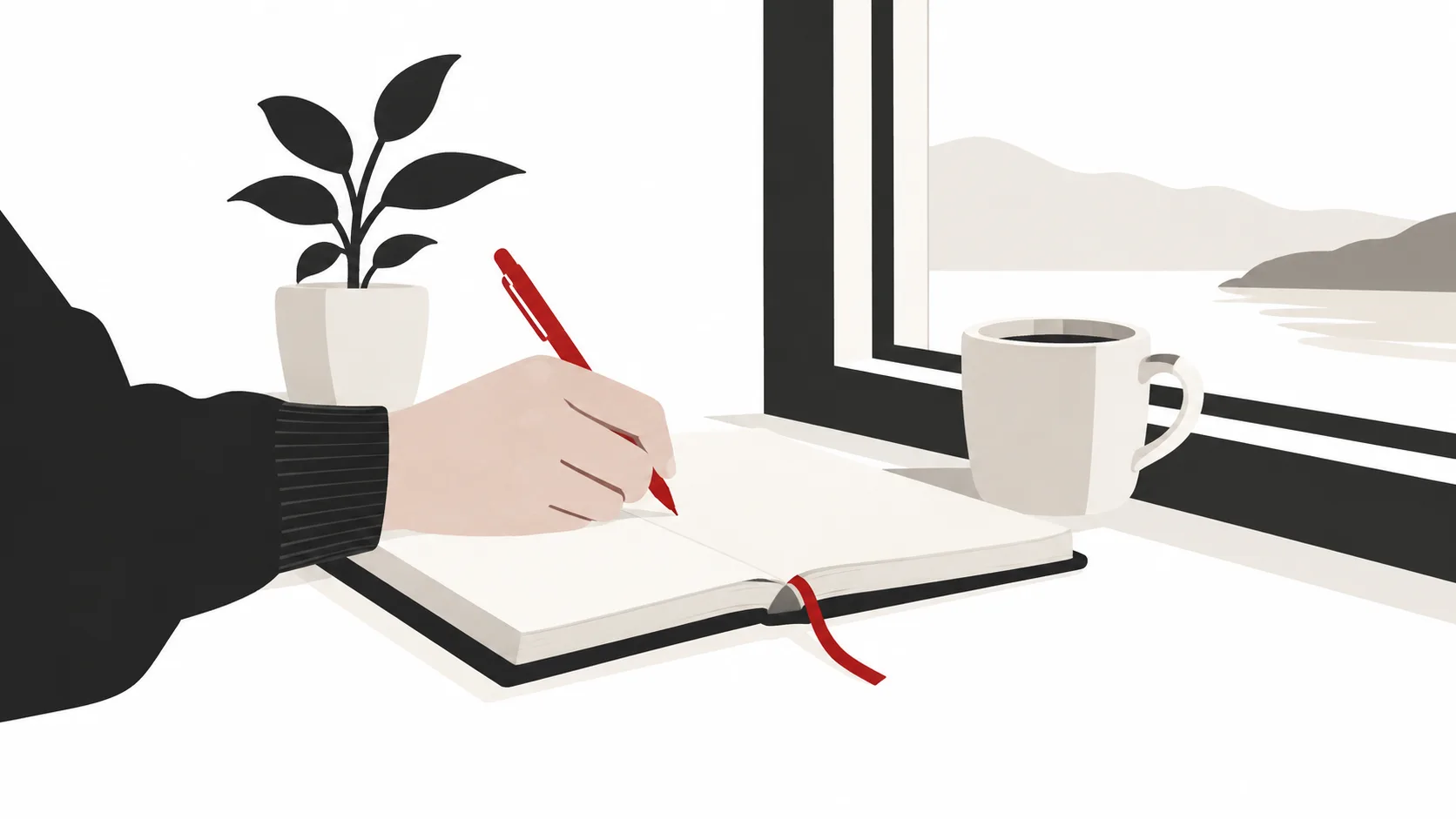 Person writing experiment notes in a journal to test a work habit