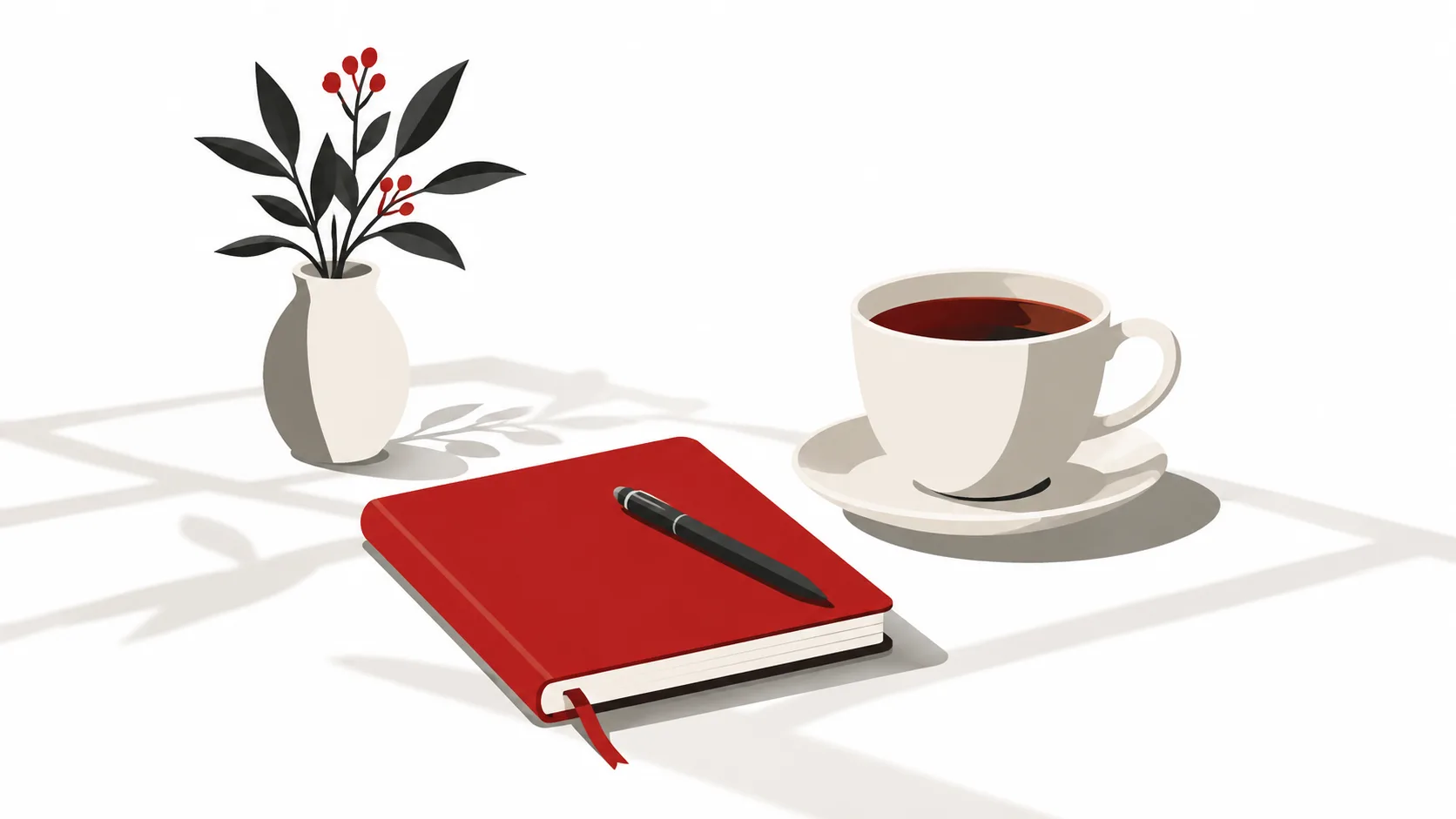 Notebook and teacup on a kitchen table, inviting a personal reflection on career