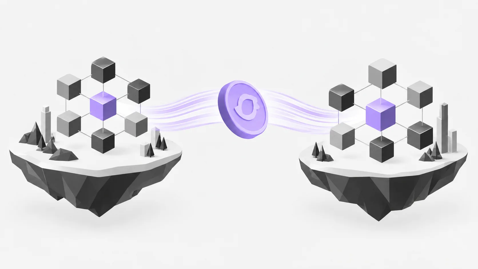 Native token transfer architecture showing RLUSD moving between blockchains via coordinated minting and burning