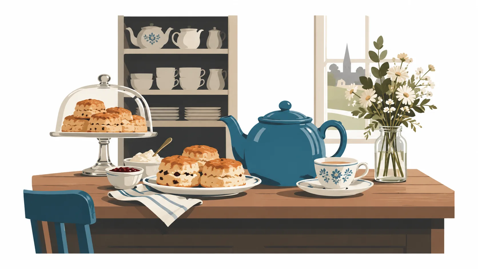 Cosy Yorkshire village tearoom setting for a mystery novel example