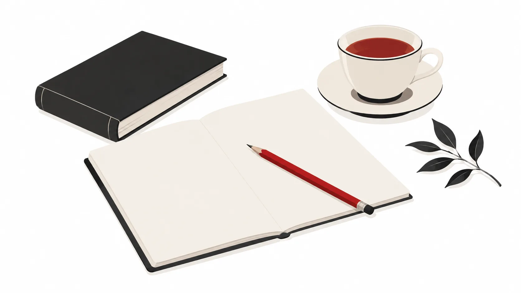 Pencil resting on a blank notebook page ready for reflection notes