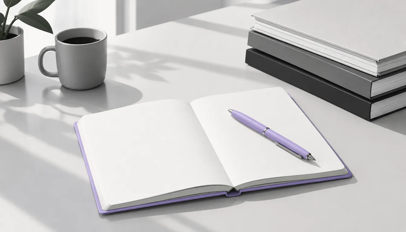Desk with notebook and ledgers representing treasury platform criteria