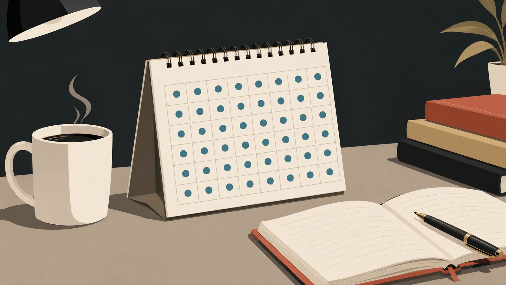 Calendar showing consistent daily writing commitments