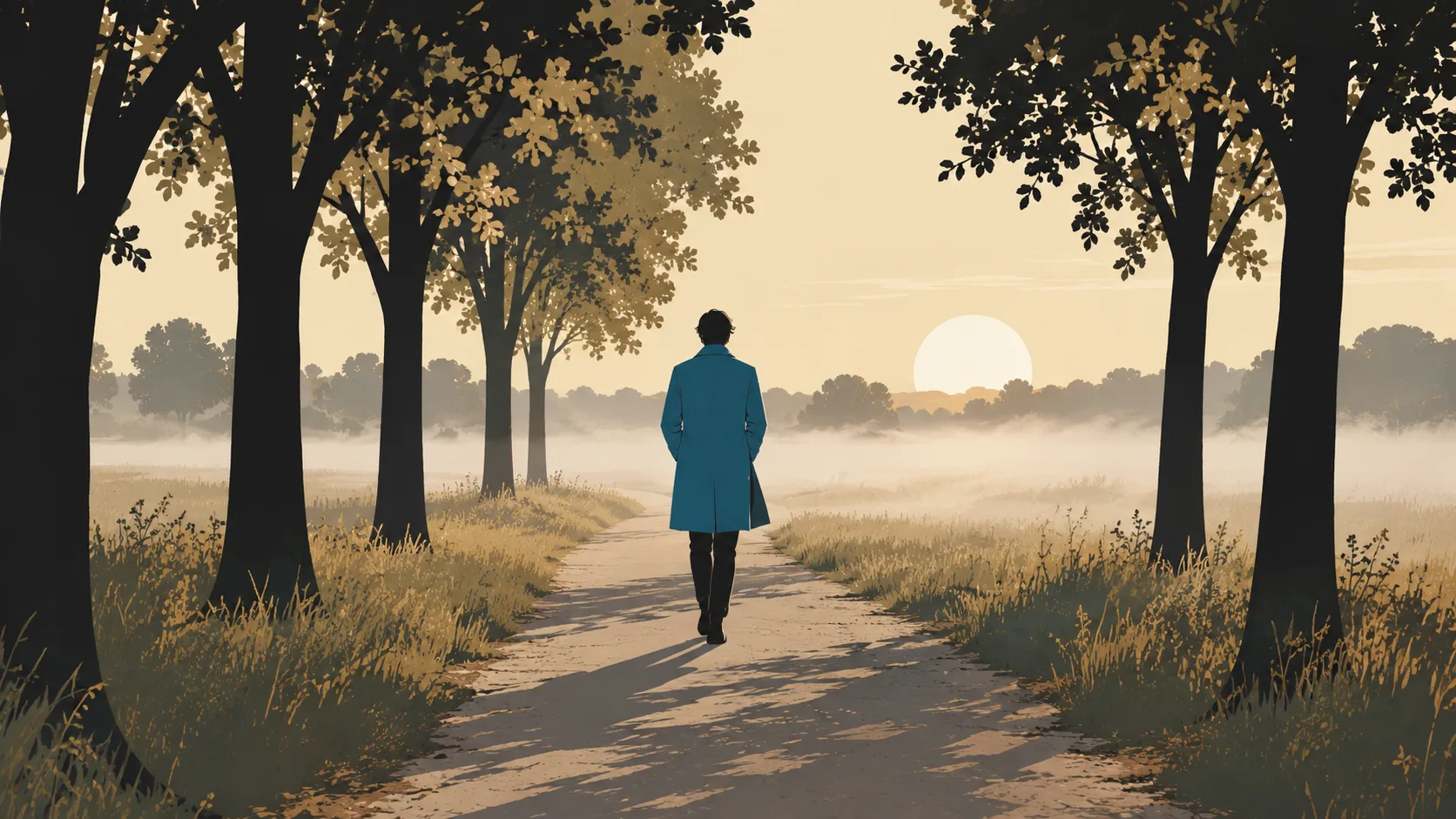 Writer on morning walk through nature before writing session