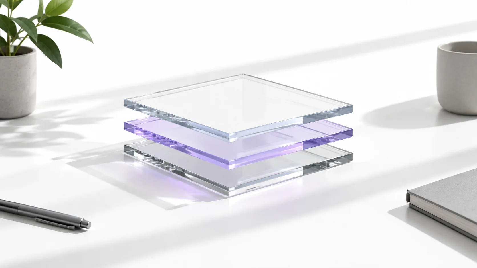 Illustration of three stacked layers representing fund, token and custody