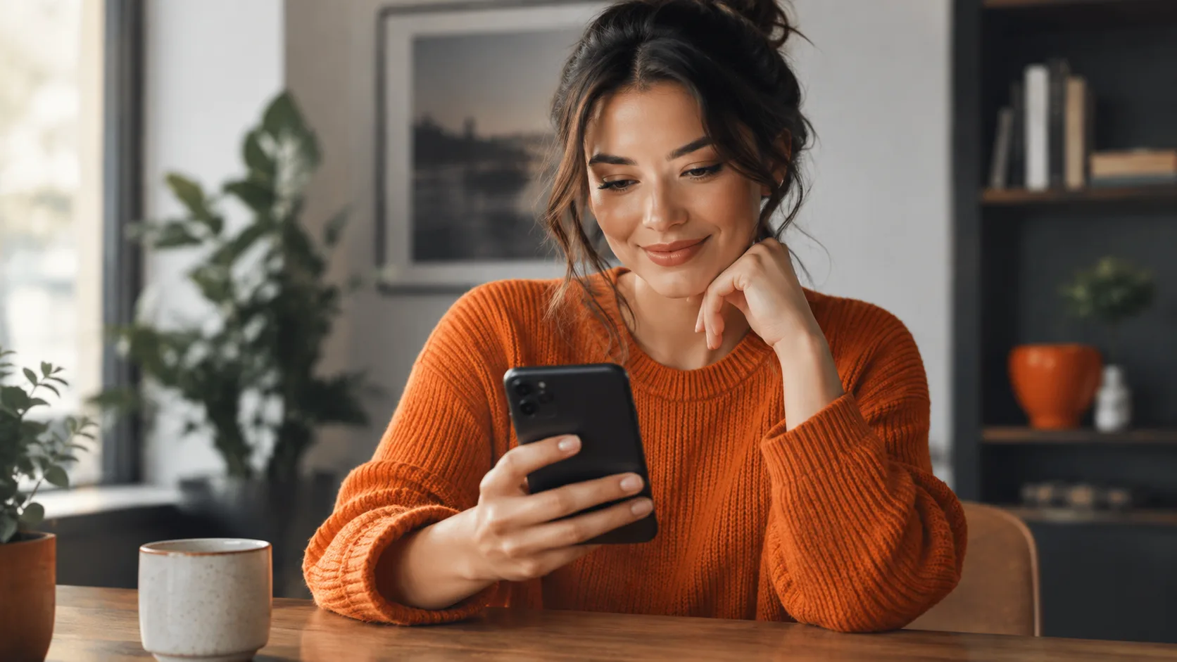 Person reading email on mobile device