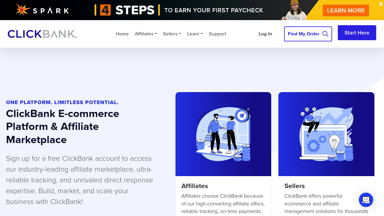 clickbank.com homepage screenshot
