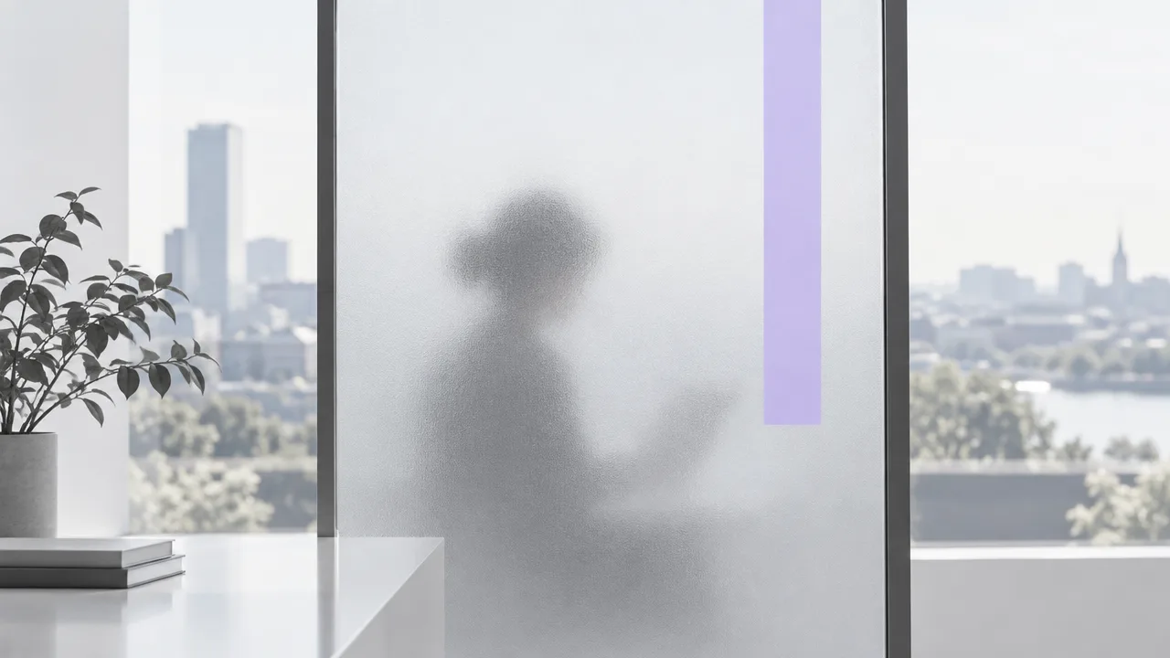 Frosted glass illustrating that public blockchains are transparent yet pseudonymous