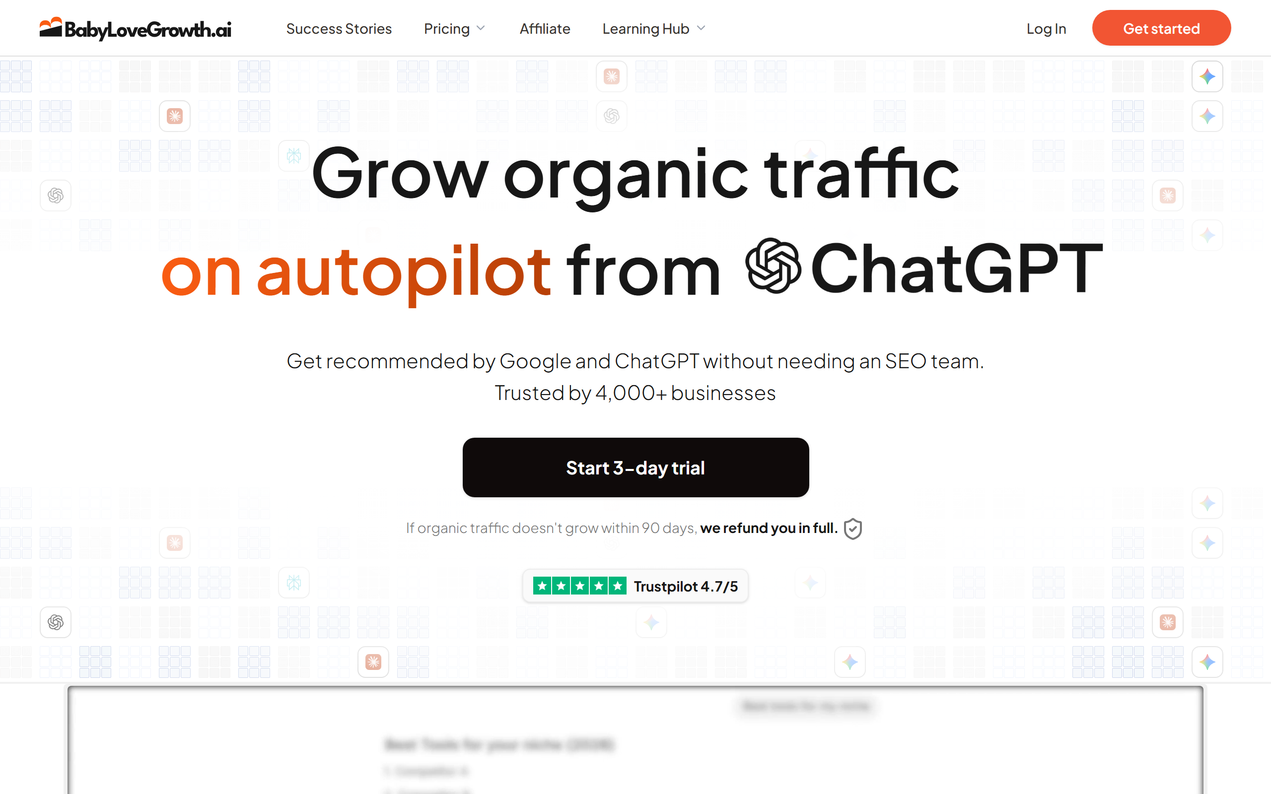 BabyLoveGrowth.ai homepage