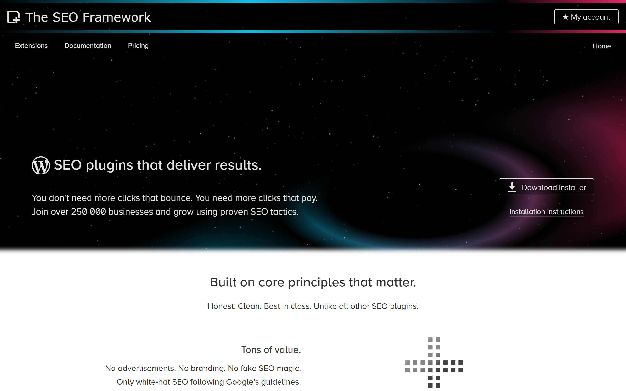 The SEO Framework homepage